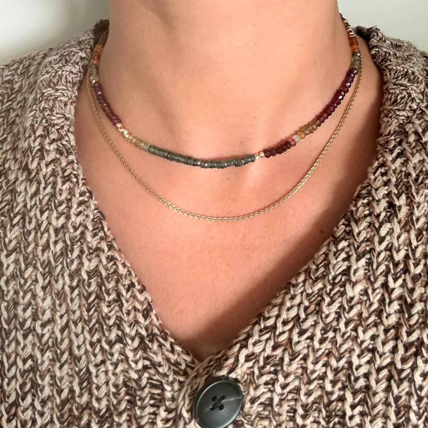 Terra Rossa Necklace I Raw Sapphires Gold Filled