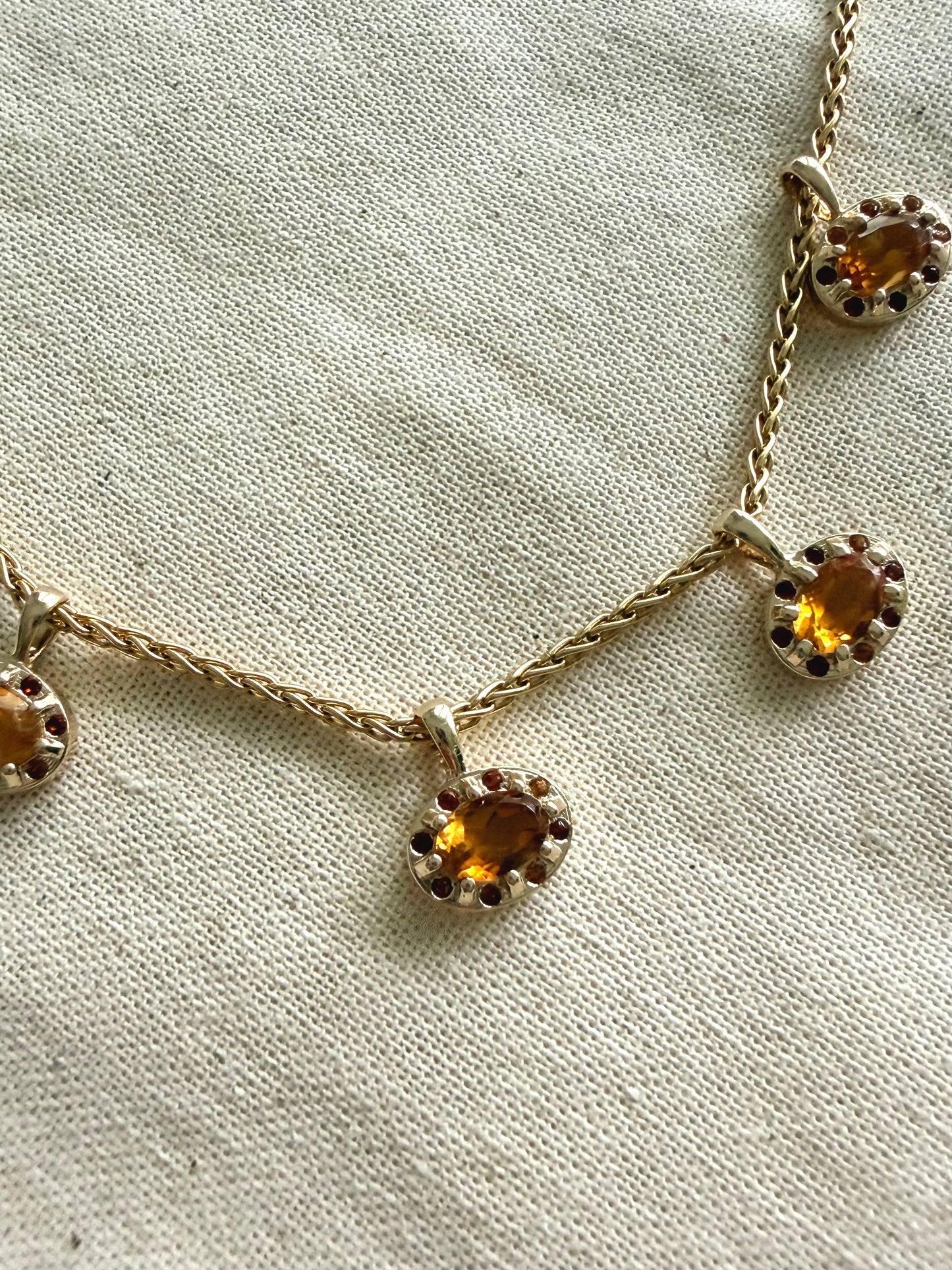 Soleil Charm I Citrine I 9k Gold