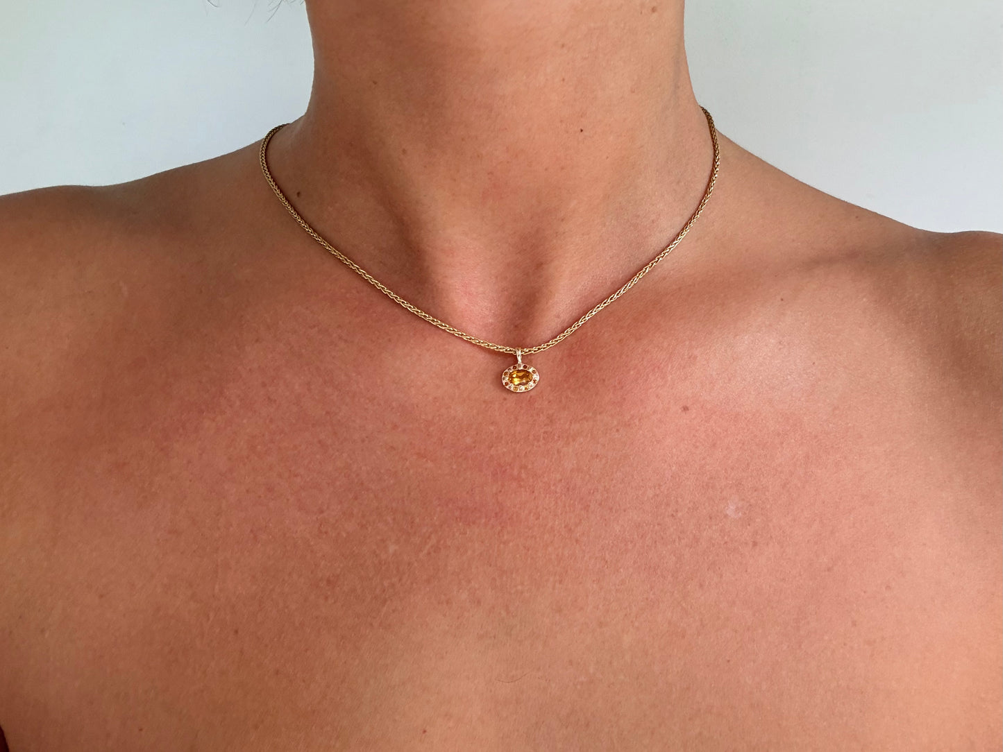 Soleil Charm I Citrine I 9k Gold