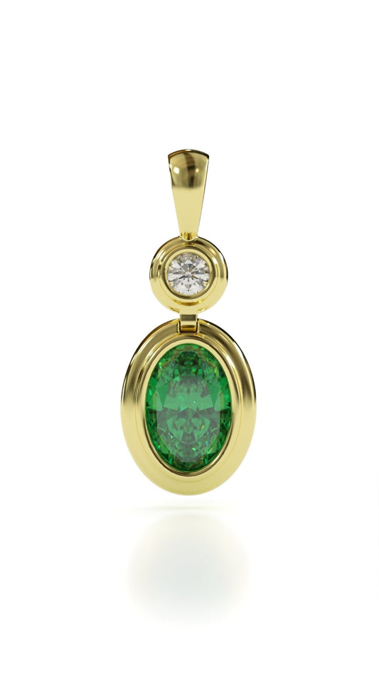 Fortune Teller Pendant I Emerald and Diamond 10k Gold - ALTRA Jewellery - 